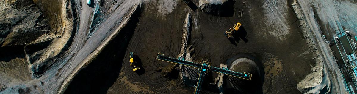 vista superior de terreno de mineração
