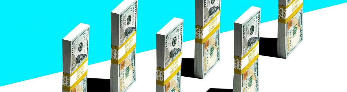 blocos de dólar empilhados 