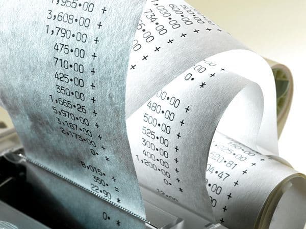 nota fiscal cupom de compras em papel 