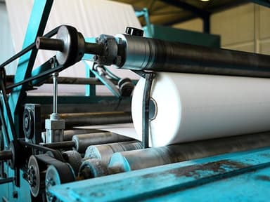 maquinário de produção de papel