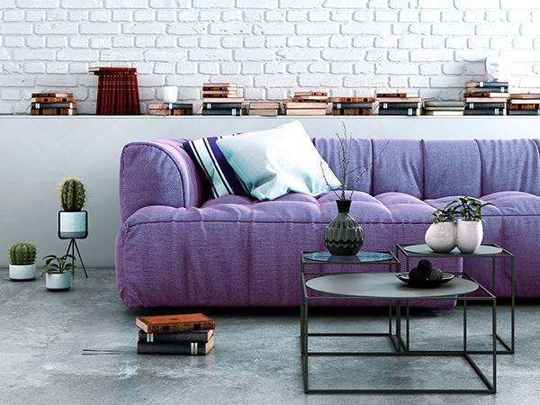 sofá roxo representando banco roxo nubank