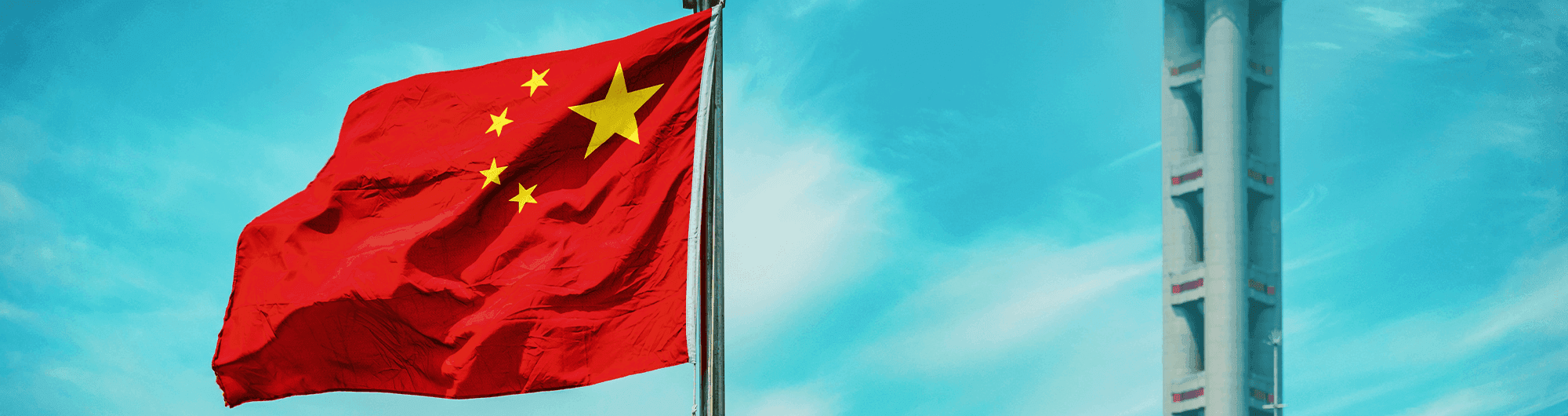 bandeira da china hasteada 