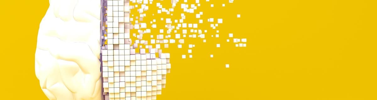 representação de cérebro em branco sob fundo amarelo