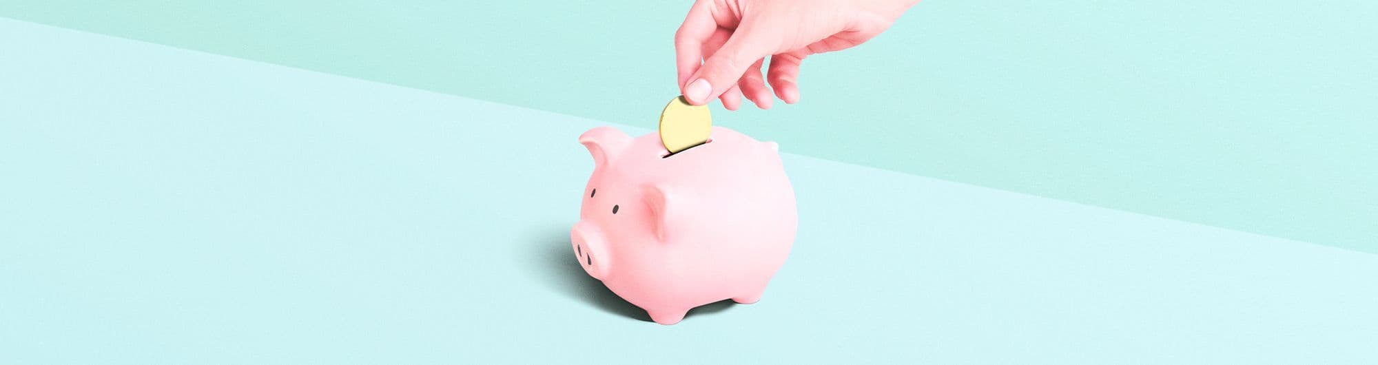 figura de porco cofre recebendo moeda