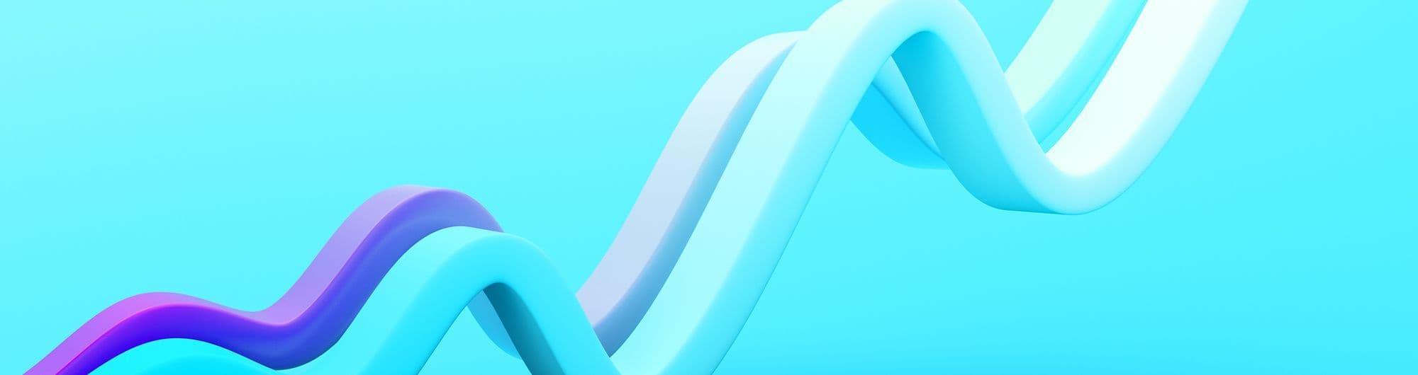 representação ondulada azul em fundo de mesma cor